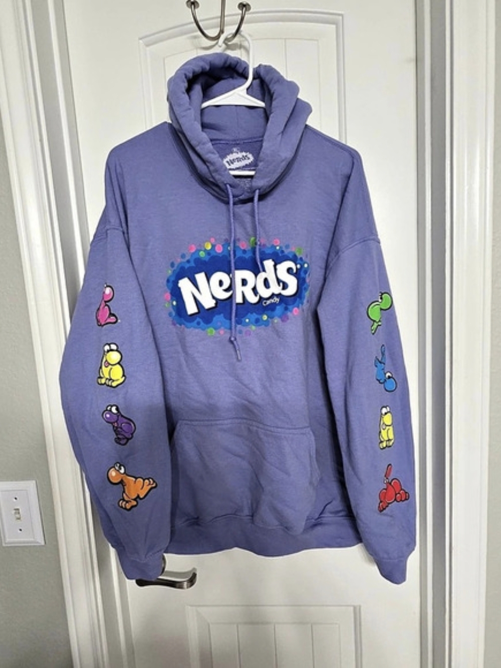 Nerds Candy Character Sleeve Hoodie Purple XL